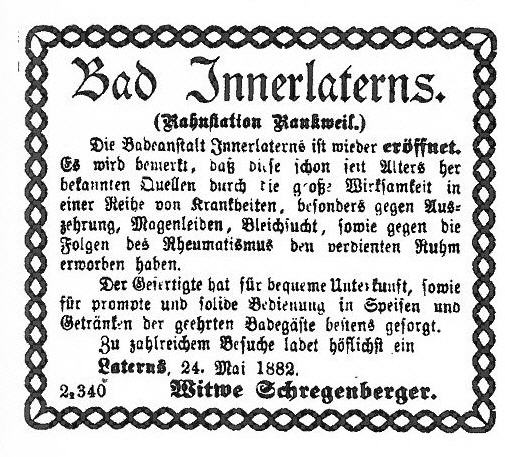 Bild: Inserat aus dem Volksblatt vom 31.05.1882